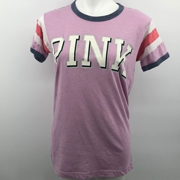 Pink VS short sleeve soft cotton oversized shirt - Picture 1 of 7